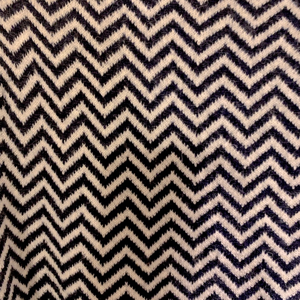 J. Crew button-detail mockneck sweater navy ivory herringbone | S - Picture 7 of 10